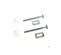 Fixation d'abattant WC - SOMATHERM FOR YOU - 2 plaques métal - Longueur 75mm - Universel - Blanc