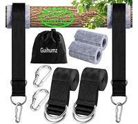 Fixation de Balançoire pour Hamac pour Arbres 2 x 150 cm avec 2 Mousquetons Lourds et Anneaux en D, Hamac sangles,avec Sac de Rangement, Rembourrage de Protection pour Arbre(Max 550kg)