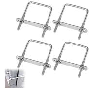 Fixation de coffre de toit en U, Nizirioo - Lot de 4 supports en U pour coffre de toit avec filetage, boulons m6, vis de serrage en U et profil en U en acier inoxydable carré, pièces de rechange pour