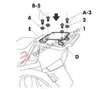 Shad Support de top case arrière BMW K1100LT/R110RT/R1150RS/R1150RT Noir