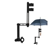 Fixation de parapluie pour poussette, pince de chaise pour parapluie, Support de parapluie pliable pour scooter de mobilité, Base détachable montée sur barre de poignée, Double Clips, pince de chaise