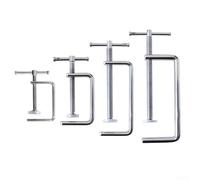 Fixation de serrage stable en G avec couvercle plat en caoutchouc lisse et protecteur, conçu pour sécuriser le bois et le plastique dans la menuiserie (A)