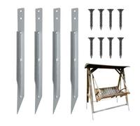 Fixation des ancrages pour le swing de jardin, ancrages de terre de piquet de jardin - Ancres de terre pour la tente de camping | 4 clous en métal de terre à l'épreuve du vent pour sécuriser