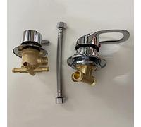 Fixation Murale 2/3/4/5 Voies Sortie D'eau Laiton Robinet Douche Filetage à Vis/Intubation Split Salle Mitigeur, G1/2 Mélangeur Inverseur Robinet, Cartouche Céramique (Jeu Intubation 4 Voies)