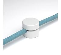 Fixation murale passe-câble universel pour câble textile pour éclairage 2x0,75 et 3x0,75 - Blanc