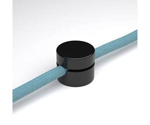 Fixation Murale Passe-câble Universel pour câble Textile pour éclairage 2x0,75 et 3x0,75 - Noir