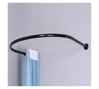 Fixation murale portable avec rideaux gris et blancs amovibles pour plus d'intimité - Casier temporaire idéal pour les magasins de vêtements et les événements en plein air (tringle noire, 80 x 80 cm)