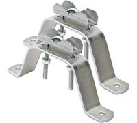 Fixation murale/support pour mât en acier haute qualité 10 cm - Fixation pour mât ou barre de max. 60 mm en acier galvanisé pour antennes satellite, radio DVB-T2, LTE, parasol, voile d'ombrage