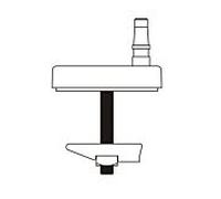 Fixation Pagette enfichable 793100200 en acier inoxydable, vue de dessus pour fixation intégrée