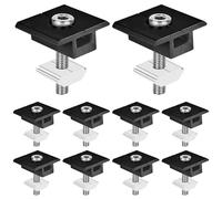 Fixation Panneau Solaire: 10 Pièces Support Panneau Solaire en Aluminium 30 mm, Support Montage Panneau Solaire en T pour Panneau Photovoltaïque Camping Car Toiture Mural, Avec Ecrous et Boulon