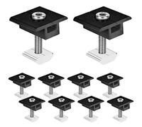 Fixation Panneau Solaire: 10 Pièces Support Panneau Solaire en Aluminium 30 mm, Support Montage Panneau Solaire en T pour Camping Car Panneau Photovoltaïque Toit Plat, Avec Ecrous et Boulon
