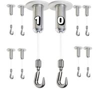 Fixation plafond, fil accroche tableau, nylon transparent, 2 m, format individuel, rapide, suspension réglable pour cadres affiches, vitrine galerie bureau exposition, professionnelle, polyvalente