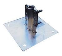 Metronic 450891 Fixation au sol Plaque de base acier galva. pour mat D25 a 50mm /embase 200mm