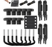 Fixation pour coffre de toit - 4 jeux de supports universels de 85 mm avec 8 écrous de sécurité, 2 bandes et adhésif à point rond pour boîtes de toit