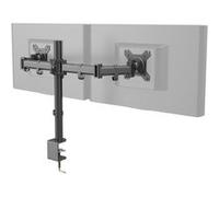 hjh OFFICE Support de Moniteur 2 Bras 13-27" VM-MF2 en Acier Noir, Pivotant à 360°, Charge Maximale 8kg