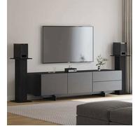 vidaXL Supports de Haut-Parleur 2 pcs Chêne Noir 30 x 30 x 80 cm, Accessoires pour Enceinte de Salon, Support Audio Moderne, mobilier pour Son, Options contemporaines pour audiophiles