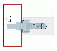 Fixation pour poignée droite porte battante bois STG - 40 mm NORMBAU