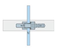 Fixation pour poignée porte battante STG - montage double - 48 à 58 mm NORMBAU