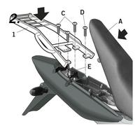 Shad Kit de fixation pour top case arrière Top Master Honda CBF250 H0CB24ST