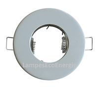 FIXATION SPOT SALLE DE BAIN ETANCHE BLANC POUR AMPOULE HALOGENE OU LED IP44