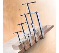 Fixation stable en G avec couvercle plat lisse et protecteur en caoutchouc, conçu pour sécuriser le bois et le plastique dans la menuiserie (D)