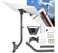 Fixation Starlink Gen 3, Support Mural Starlink V3 Réglable à 360°, Kit de Montage Pivotant Complet avec Tube Rallongé / Adaptateur pour Bol Standard