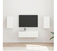 Fixation tv - support tv - support mural pour tv Vidaxl Ensemble de meuble TV mural 4 pcs Blanc Bois d'ingénierie