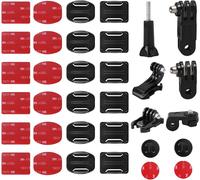 Fixations Adhésives Incurvées et Plates GoPro, 36 Pièces Support Casque Accessoires, Attache Adhésif 3M pour Hero 45678 Max Session 3+/3/2/1