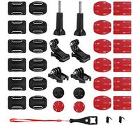 Fixations Adhésives Incurvées, Plates, Patchs Adhésifs Double Face 3M, Casque Support de Fixation, Convient pour GoPro Hero 45678, Session et Autres Caméras de Sport,33 Pièces