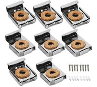 Fixations de Miroir,8 Pcs Fixation Miroir Mural Fixation Miroir Ensembles Accroche Lourd Support Miroir Mural Support Miroir Barbier avec Bouchon en Plastique et vis pour Accrocher