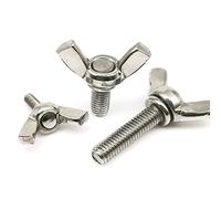 Fixations d'écrous, écrous à oreilles et boulons, 1/2/5/10 pièces M3 M4 M5 M6 M8 M10 M12 304 en acier inoxydable, serrer à la main, oreille papillon, tête d'aile, vis à pouce, écrous à oreilles
