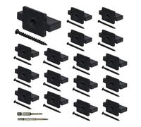 Fixations dissimulées pour terrasse composite, 100 clips cachés avec clous en acier inoxydable 316 et corps ABS, kit de fixations de planche de pont noir avec 2 embouts d'entraînement
