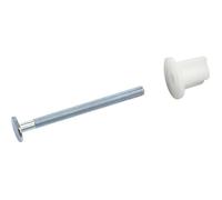 Fixations pour abattant de WC - NT NOYON & THIEBAULT - Vis 6x75 mm - Tête ovale - Ecrou en nylon - Blanc
