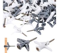 Fixations pour Plaques de Plâtre 200Pcs Chevilles et Vis pour Plaques pour Fixations Murales Creuses Cloisons Sèches Mur Plein Brique Perforé Plaque de Plâtre