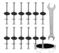 Fixations Pour Trampoline, 4,72 pouces Vis pour Filet de Sécurité et Poteaux de Trampoline, Écrous Anti-Desserrage pour Structures de Serre, Abris de Jardin, Meubles et Supports de Toiture avec Outils