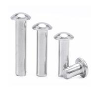 Fixations Rivets Rivets à tête ronde pleine en acier inoxydable 304, argentés, tailles assorties, lot de 107 pièces(16MM-M2)