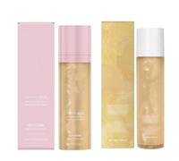 Fixatrice Translucide, Spray Fixateur Visage Nuit Avec Huile Corps Scintillante, Fixatrice Spf 50, Hydratation Longue DuréE (2 pièces)