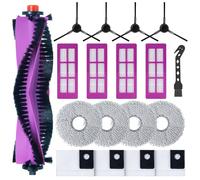 Fixbetter Kit d'accessoires pour aspirateur robot Eureka J15 Ultra - 1 brosse principale, 4 filtres Hepa, 4 tampons de nettoyage, 4 brosses latérales, 4 sacs à poussière, 1 brosse