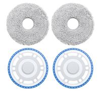 Fixbetter Lingettes avec Supports de Rechange pour ECOVACS DEEBOT MINI, 2 Supports + 2 Serpillières, Plaques de Lavage et Pièces de Rechange pour Robot Aspirateur Laveur
