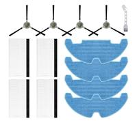 Fixbetter Pièces de rechange pour robot aspirateur LEFANT M330Pro, 4 brosses latérales, 4 filtres Hepa, 4 lingettes, 1 brosse de nettoyage (13 pièces)