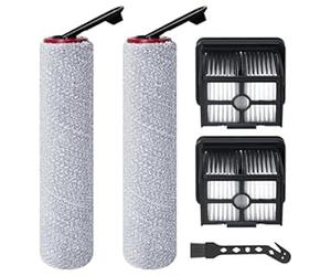 Fixbetter Rouleau de brosse de rechange et Filtre HEPA pour DREAME H15 Pro/H15 Mix/H15 Pro FoamWash /H15S/H12 Pro FlexReach Aspirateur Laveur, 2 rouleaux de brosse + 2 filtres + 1 brosse de nettoyage