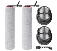 Fixbetter Rouleau de brosse de rechange et Filtre HEPA pour Mova M50 Ultra / X4 Pro / X4 Plus Aspirateur Eau et poussière, 2 rouleaux de brosse + 2 filtres HEPA + 1 brosse de nettoyage