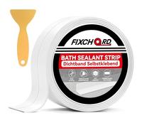 FIXCHORD Joint Salle de Bain, 1 Rouleaux Ruban Adhésif Blanc Cuisine Ruban D'Étanchéité, Bande de Calfeutrage Imperméable et Adhésive pour Cuisine, Salle de bain, Toilettes 3.2m*38mm