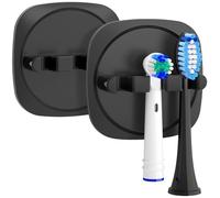 FIXCHORD Porte Brosse à Dents Électrique 2 Pièces, Porte-Brosse à Dents Mural avec Autocollant 3M, Support de Tête de Brosse à Dents pour la Salle de Bain, Noir