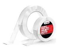 FIXCHORD Ruban Adhésif Double Face Extra Fort, Ruban Adhésif Double Face en Acrylique Imperméable et Transparent, Ruban Adhésif Amovible pour Murs/Moquettes/Tapis de, 4mL*2mmT+3mL*2mmT