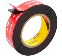 FIXCHORD Ruban Adhésifs Double Face Extra Fort, Ruban Adhésif de Montage Solide et Imperméable pour Bande Lumineuse LED, Voiture, Décoration de la Maison et du Bureau, Noir (15.4FT×0.98IN)