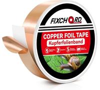 FIXCHORD Ruban de Cuivre Contre Les Escargots, Ruban Anti-limaces en cuivre, Ruban répulsif Anti-limaces en cuivre, Ruban Anti-limaces Auto-adhésif pour Lutter Contre Les escargots 20M*30mm