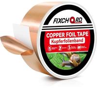 FIXCHORD Ruban de Cuivre Contre Les Escargots, Ruban Anti-limaces en cuivre, Ruban répulsif Anti-limaces en cuivre, Ruban Anti-limaces Auto-adhésif pour Lutter Contre Les escargots 20M*50mm