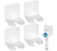 FIXCHORD Support Brosse a Dent Electrique 4 Pièces, Porte Brosse à Dents Electrique avec Autocollant 3M, Support de tête de Brosse à dent pour la Salle de Bain, Blanc
