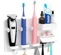 FIXCHORD Support Brosse a Dent Electrique, Porte Brosse à Dents Electrique avec Autocollant 3M, Support de tête de Brosse à Dents pour la Salle de Bain, Blanc